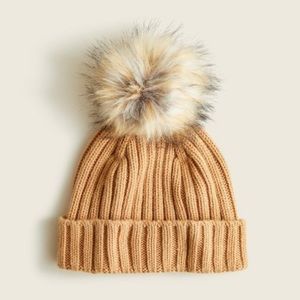 J. Crew Ribbed Pom-Pom Beanie